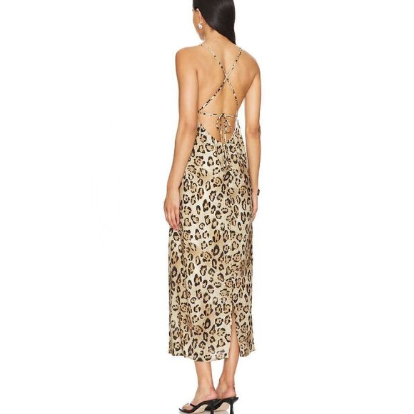 New. PQ leopard midi dress/coverup. XS/S. Retails 154 - Picture 5 of 10